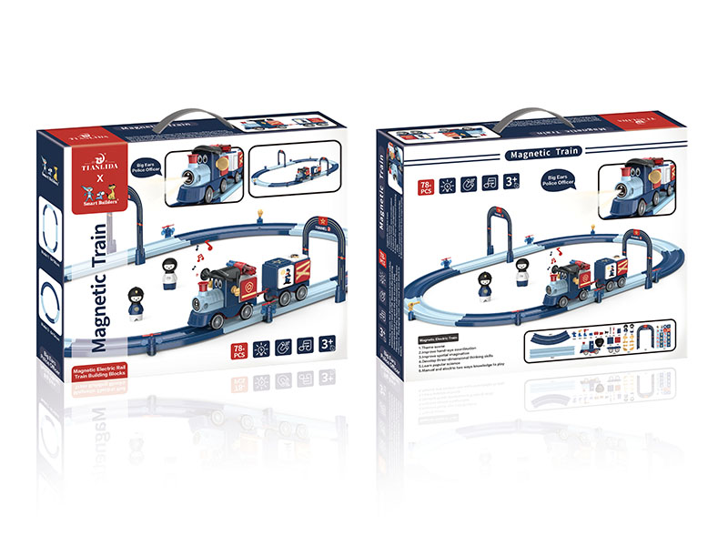 Magnetic Electric Rail Train Building Blocks 78PCS