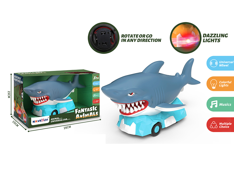 B/O Bump And Go Grey Shark Car with Lights and Music