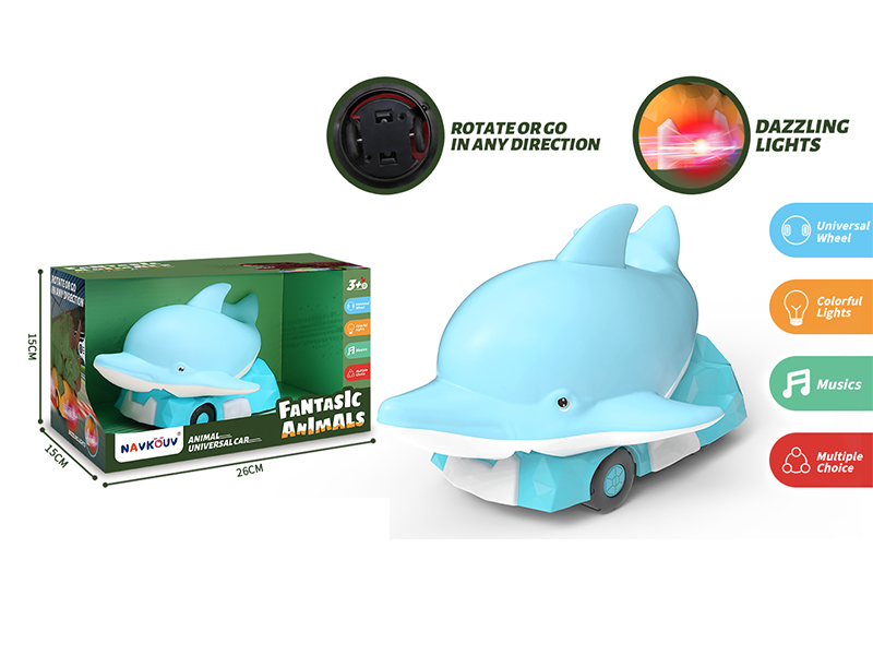 B/O Bump And Go Blue Dolphin Car With Light And Music