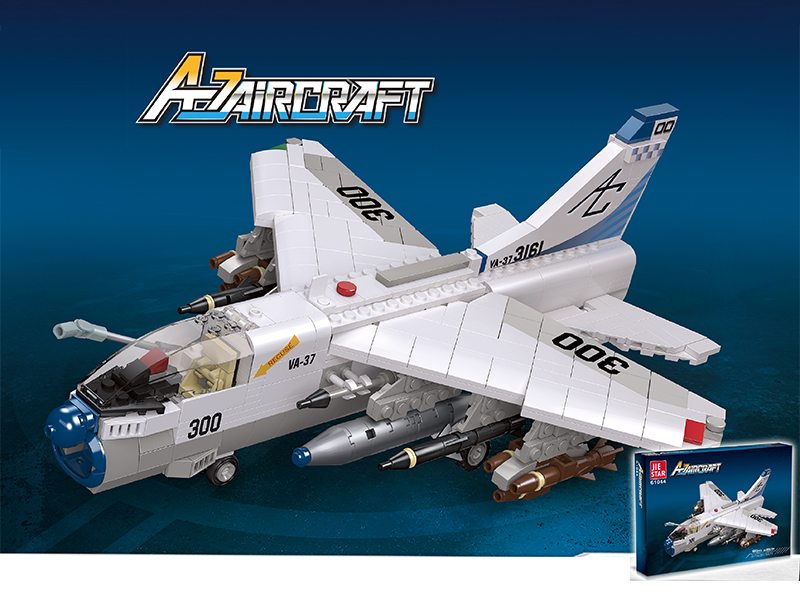 683Pcs A7 Pirate Attack Aircraft Building Blockv