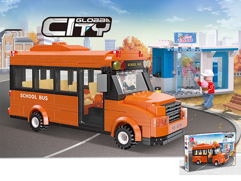 377Pcs School Bus Building Blocks