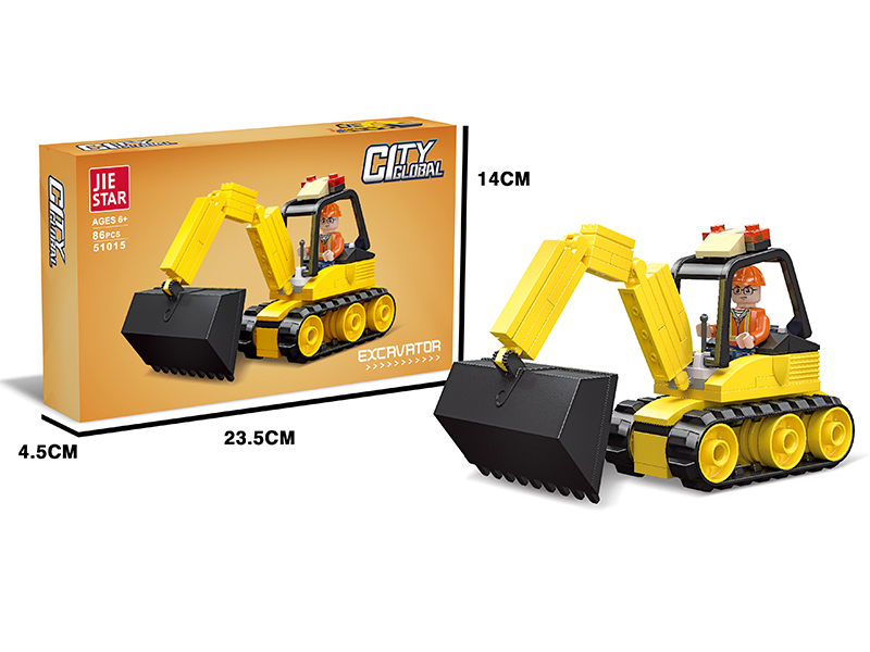 86Pcs Excavator Building Block