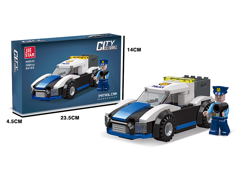 100Pcs Patrol Car Building Block