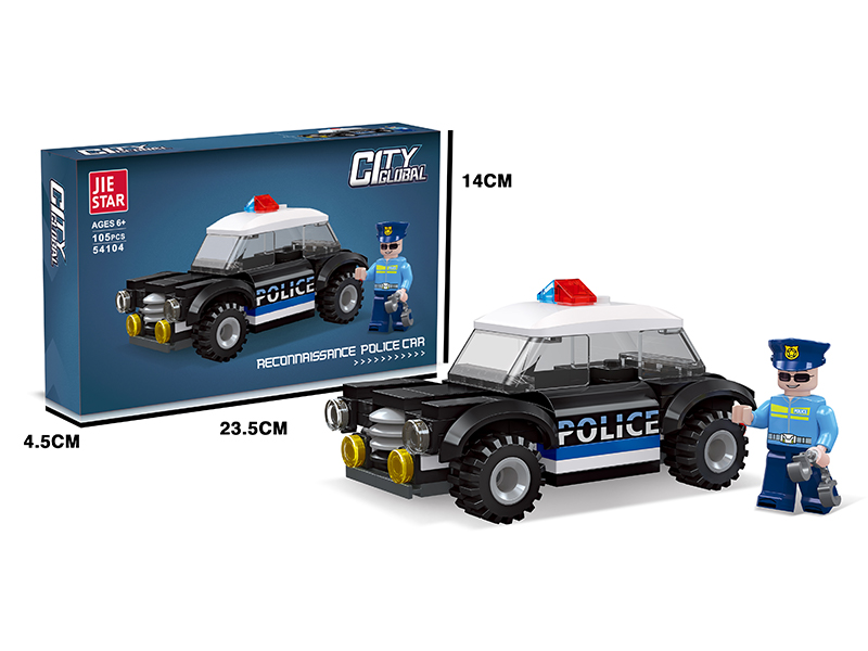 105Pcs Survey Police Car Building Blocks