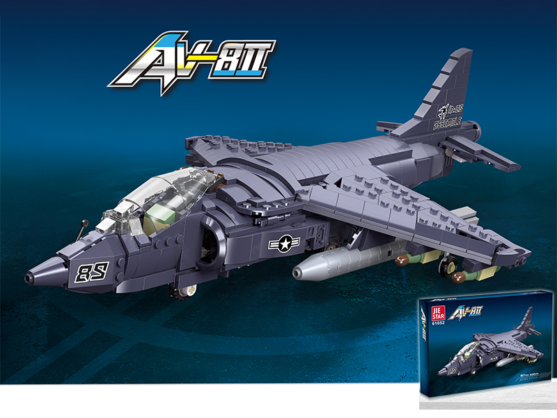 807Pcs Av-8 Harrier Attack Aircraft Building Blocks