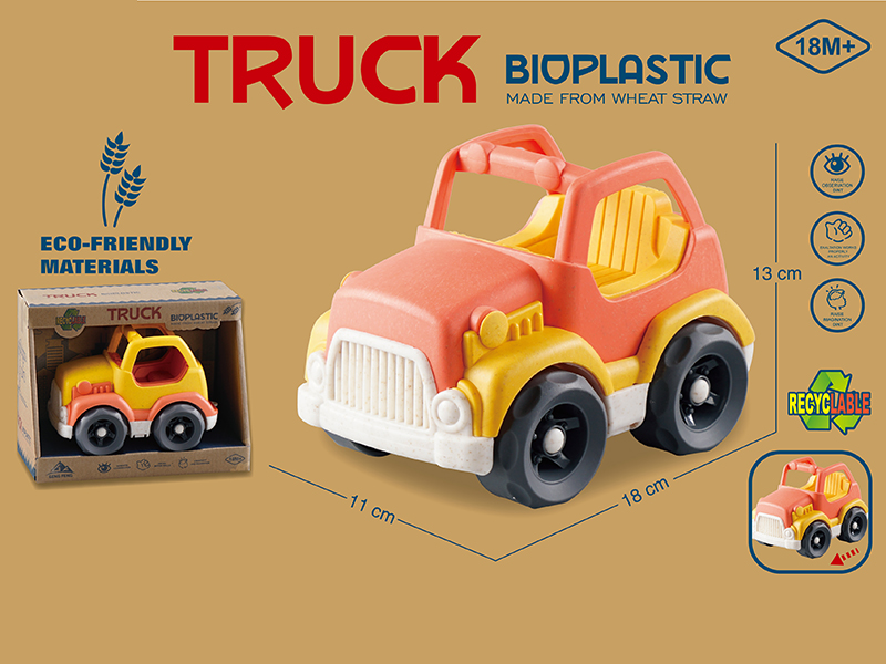 Wheat Straw Material Slide Cartoon Car(Jeep)