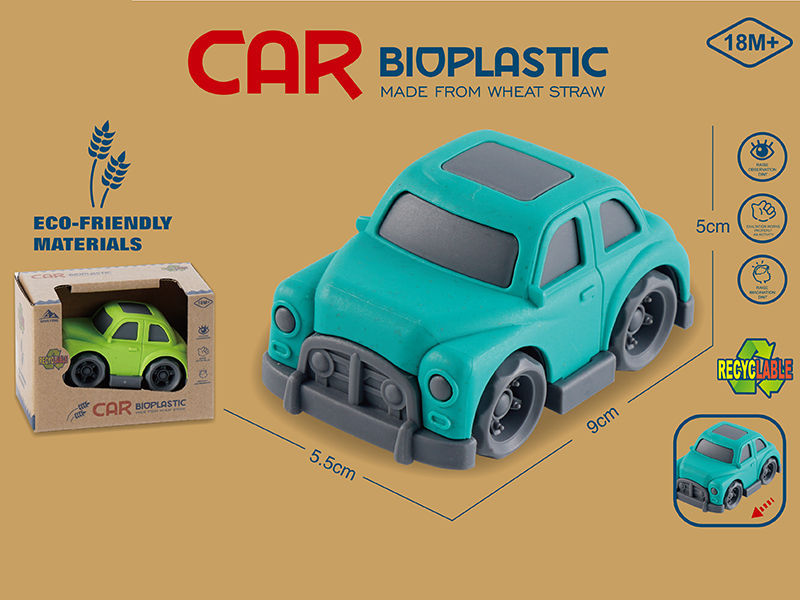 Wheat Straw Material Slide Cartoon Car(Taxi)