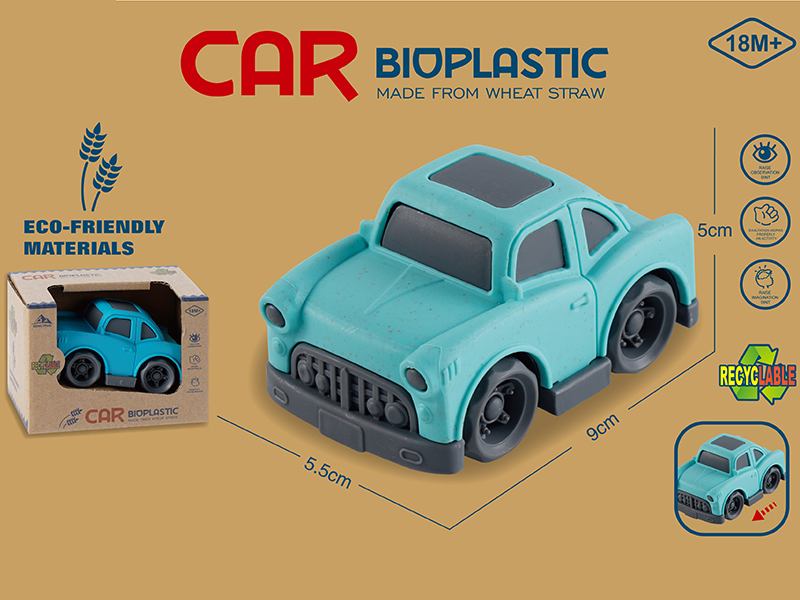 Wheat Straw Material Slide Cartoon Car(Sports Car)