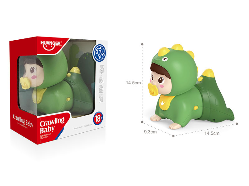 B/O Crawling Baby With Sound And Light(Green)