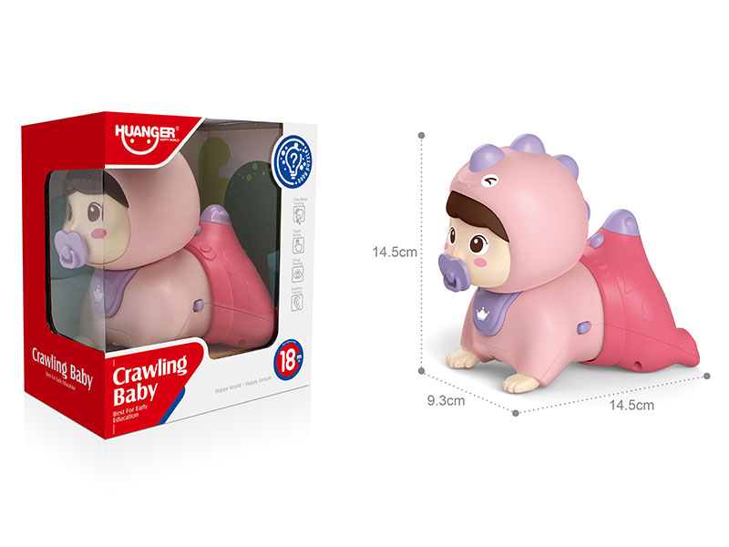 B/O Crawling Baby With Sound And Light(Pink)