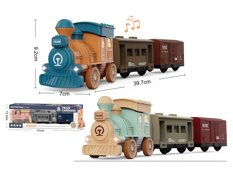 Friction Pressable Train Trailer With Light And Music