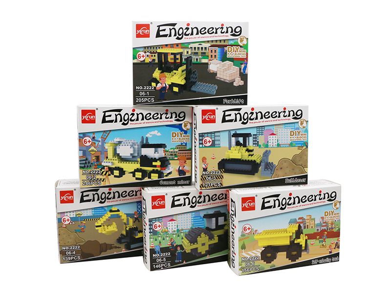 (6)Engineering Truck Micro Particle Building Blocks 169 pcs
