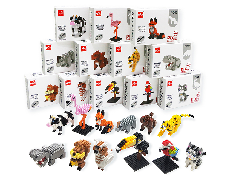 (12)Large Animals Micro Particle Building Blocks 131 pcs