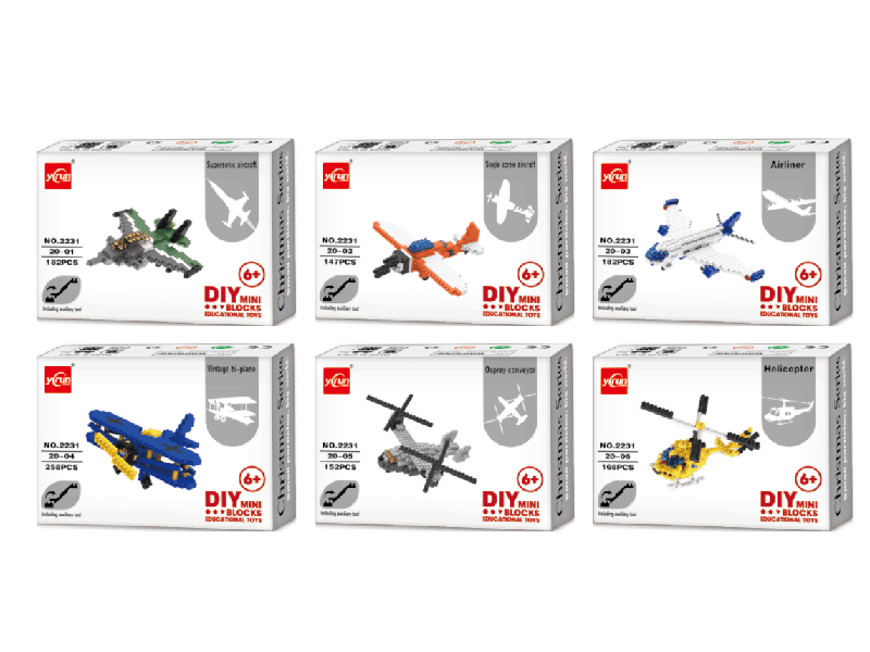 (6)Airplane Micro Particle Building Blocks 182 pcs