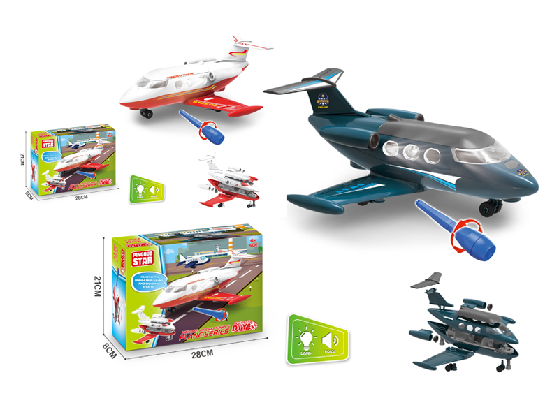 Manual Assemblable Slide Aircraft With Light And Music