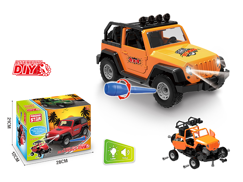 Manual Assemblable Slide Off-Road Vehicle With Light And Music