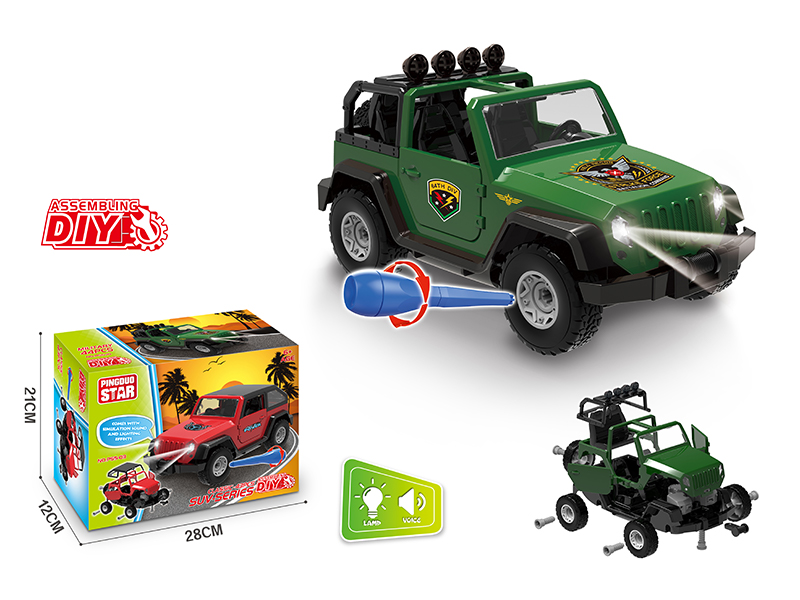 Manual Assemblable Slide Off-Road Vehicle With Light And Music