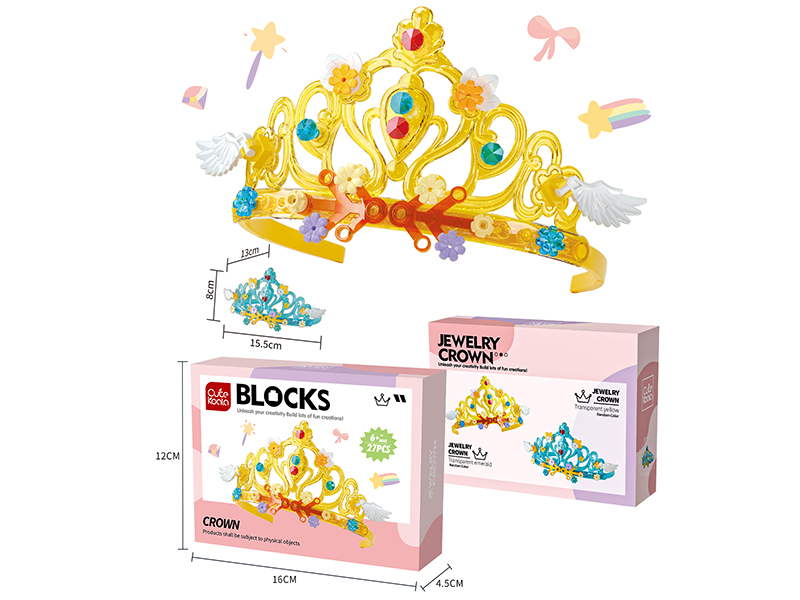 DIY Small Particles Building Blocks Jewelry Crown 27pcs