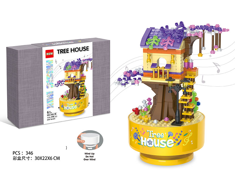 Small Particles Building Blocks Music Box - Tree House 346pcs
