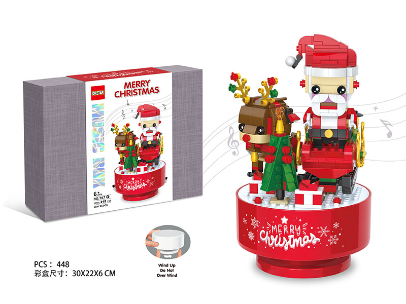 Small Particles Building Blocks Music Box - Santa Claus 448pcs