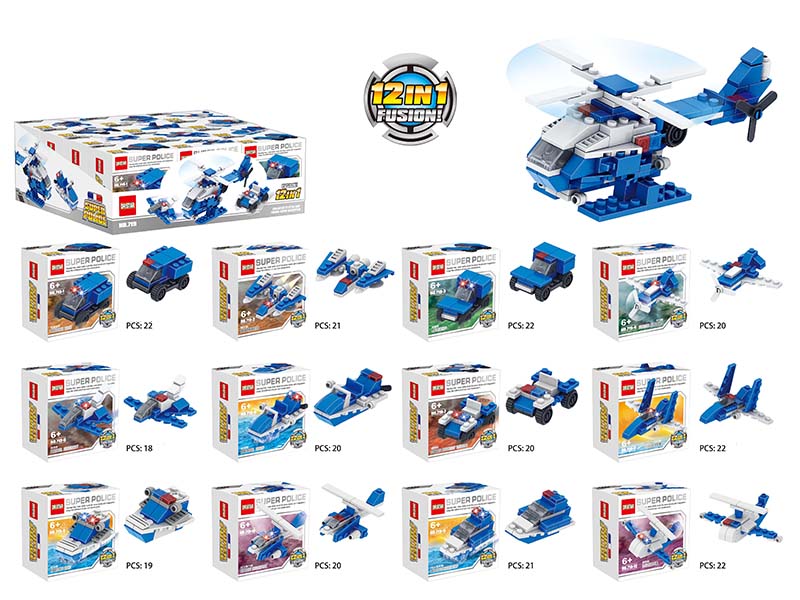 12 In 1 Super Police Small Particles Building Blocks(12pcs)