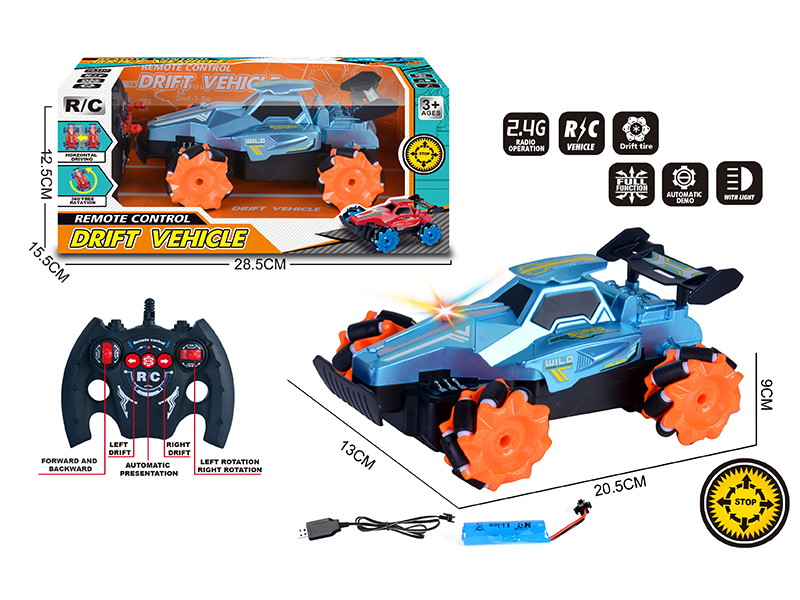 2.4G R/C Mcnamm Wheel 360 Degree Rotating Side Race Car With Light