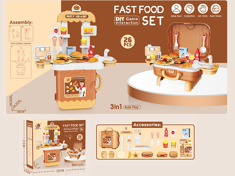 Fast Food Set DIY Play House 26pcs