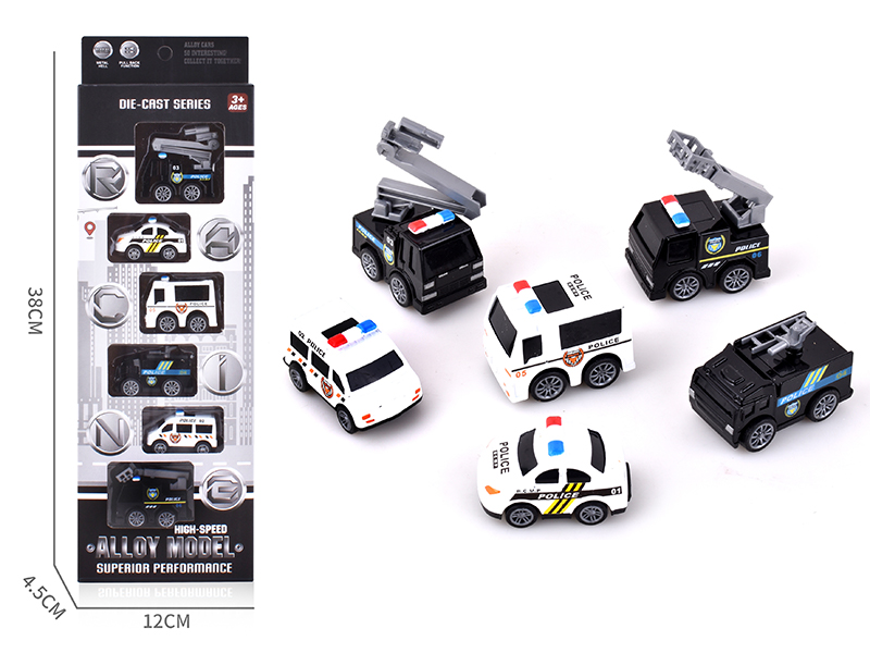 Alloy Pull Back Police Car