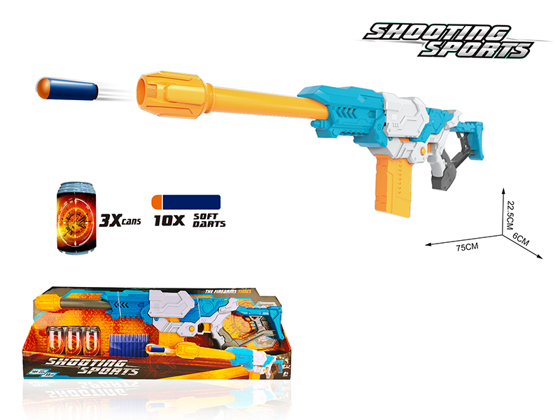 10 Rounds Soft Bullet Gun(10 Soft Bullets,3 Cans)
