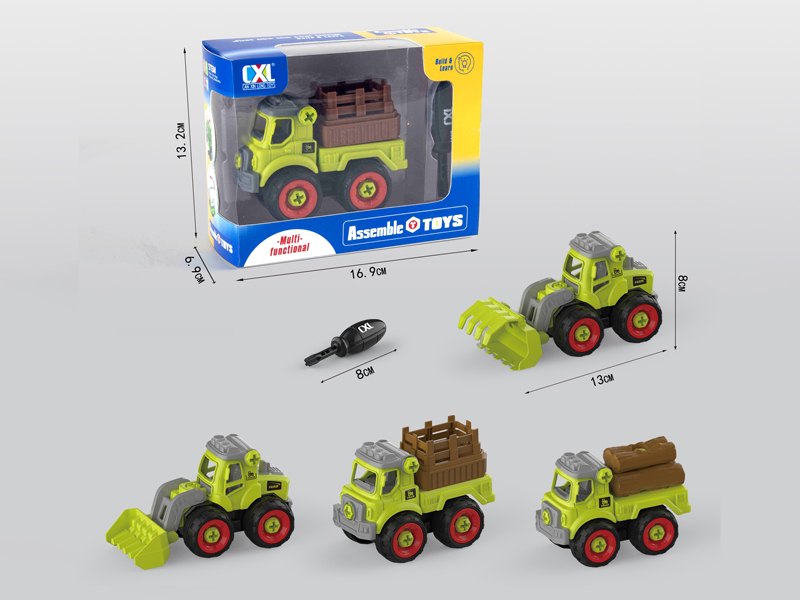 Diy Puzzle Assembled Farmer'S Car