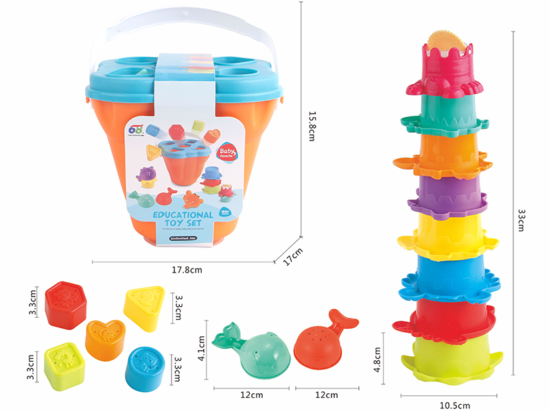 Storage Bucket Bathroom Beach Toys Set