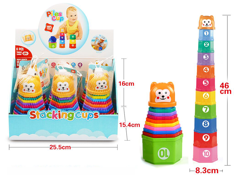 Hexagonal Stacking Cups 6pcs