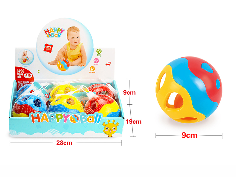 Five Color Water Toy Rattle Balls 6pcs