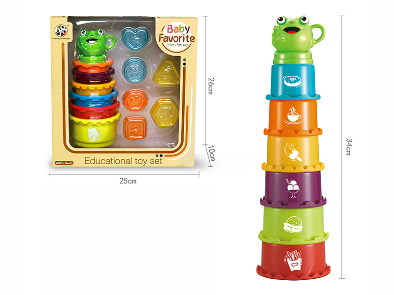 Frog Round Building Block Stacking Cups