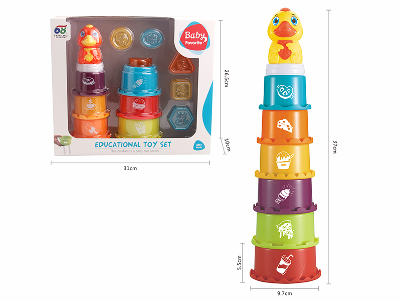 Duck Round Building Block Stacking Cups