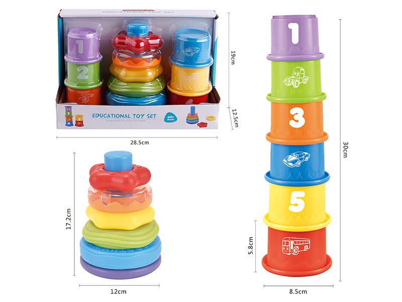 Rainbow Stacking Rings + Stacking Cups