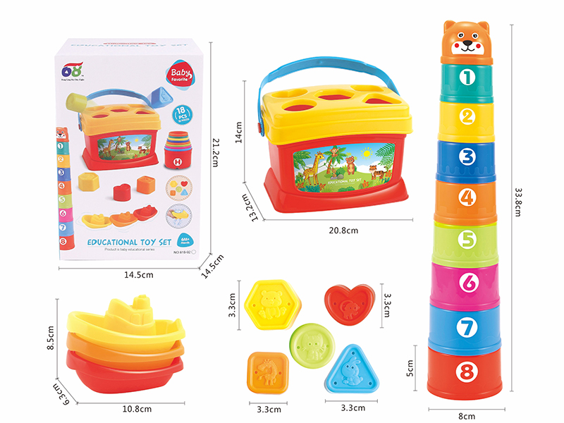 Portable Bucket Baby Stacking Cups Set