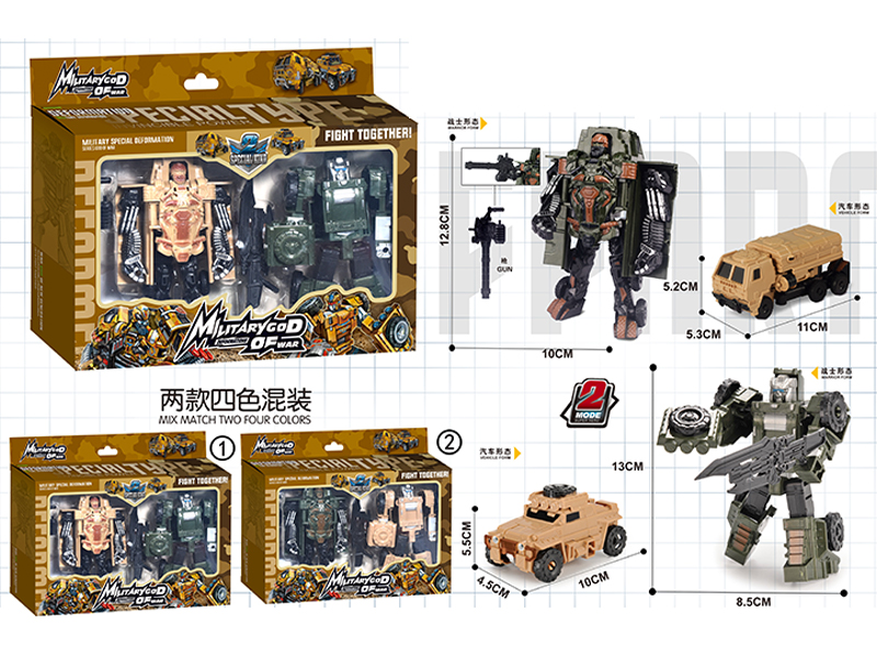 Military Off-Road Vehicle/Inspector Deformation Toy