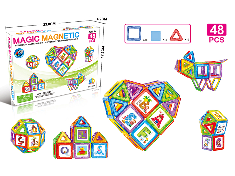 48Pcs Variable Magnetic Chip Building Block