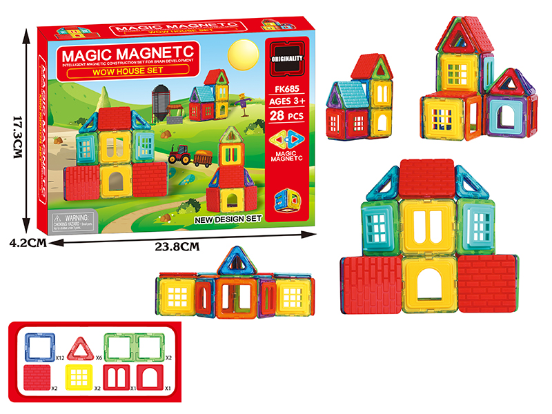 28Pcs Variable Magnetic Chip Building Block