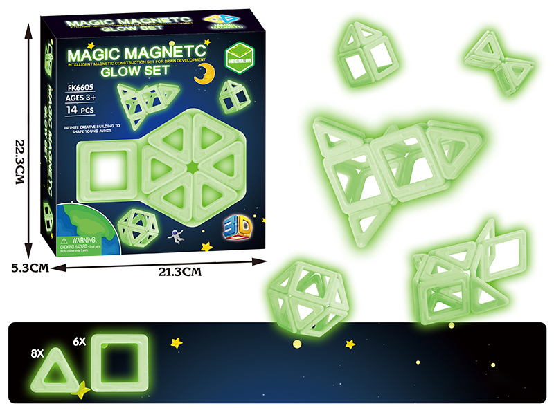 14Pcs Luminous Variable Magnetic Sheet Building Block