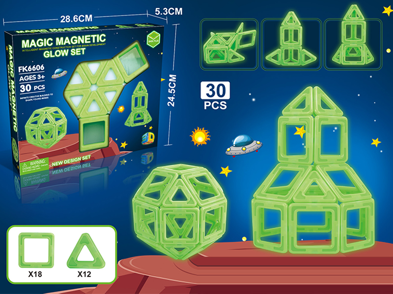 30Pcs Luminous Variable Magnetic Sheet Building Block