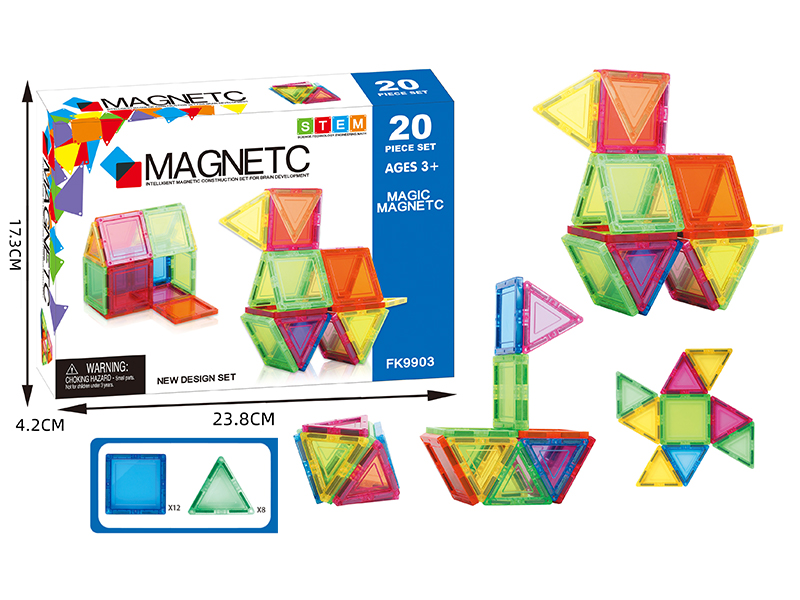 20Pcs Variable Magnetic Chip Building Block