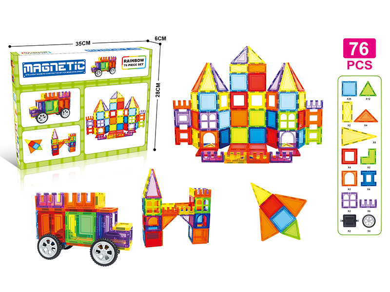 76Pcs Variable Magnetic Chip Building Block