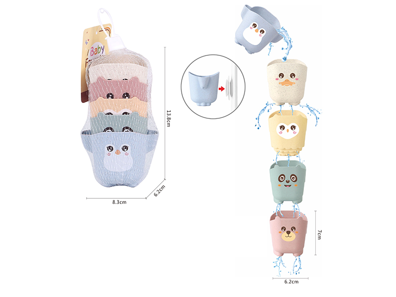 Bath Toys Cartoon Animals Stacking Cups