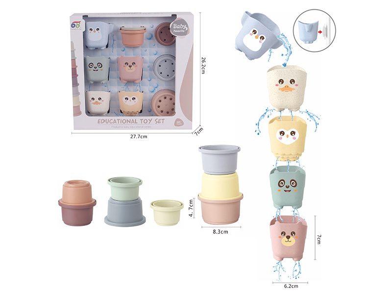 Bath Toys Cartoon Animals Stacking Cups