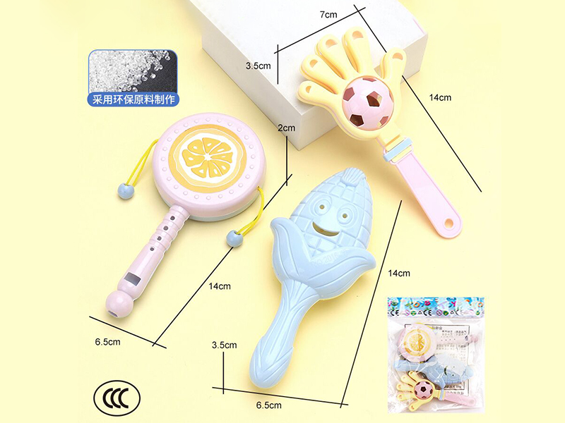 3pcs Soccter Hand Clapper,Corn Rattles,Rattle-Drum