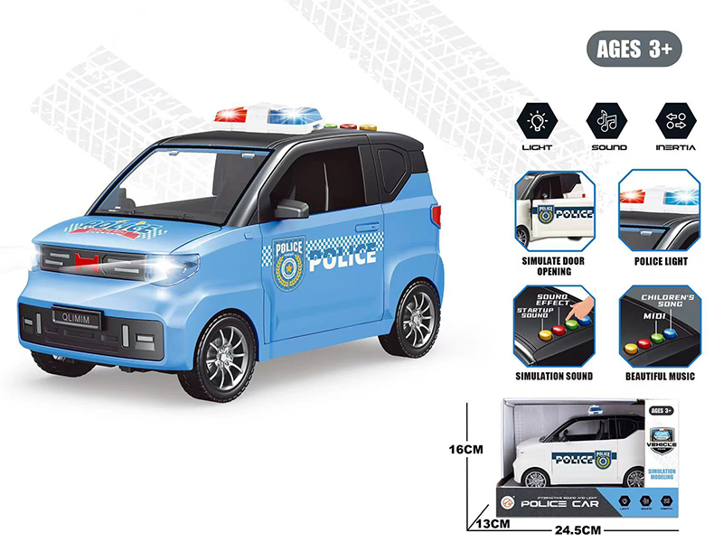 Mini Friction Police Car (Sound And Light)