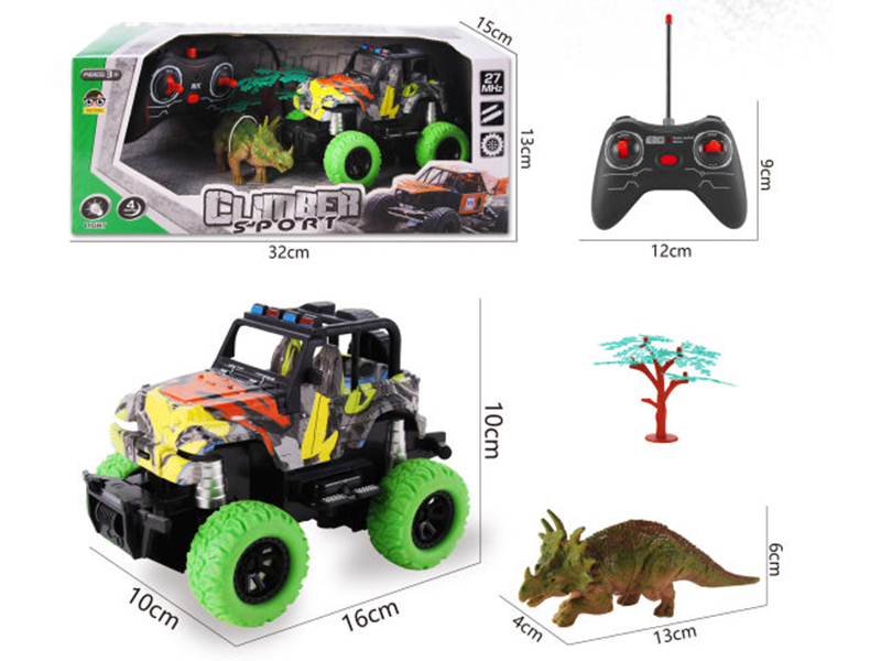 1:24 4-Channel Remote Control Cross Country Car With Dinosaur