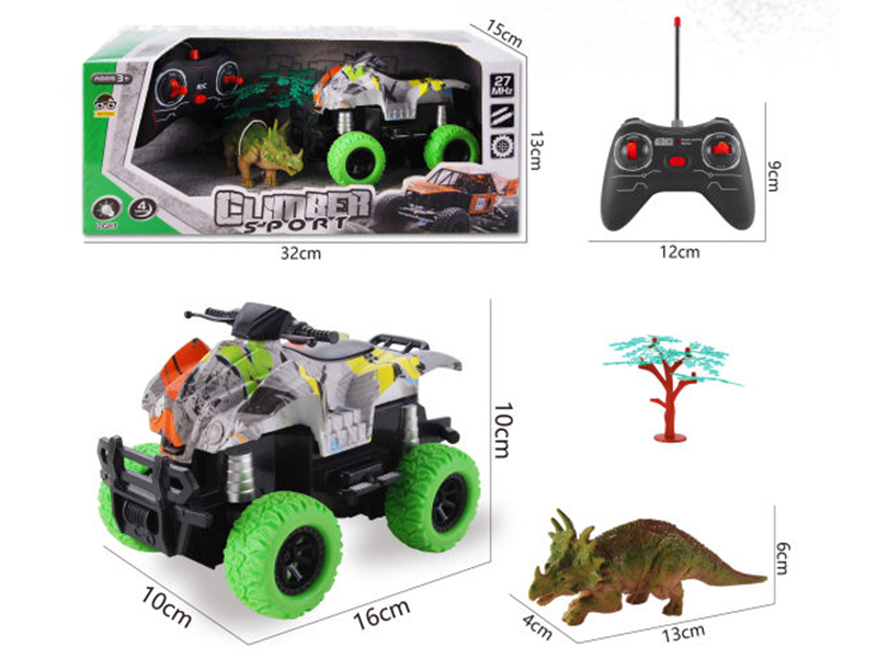 1:24 4-Channel Remote Control Cross Country Car With Dinosaur